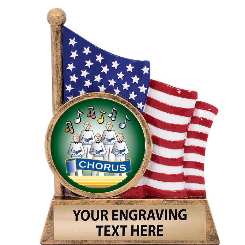 5" AMERICAN FLAG INSERT SCLPT