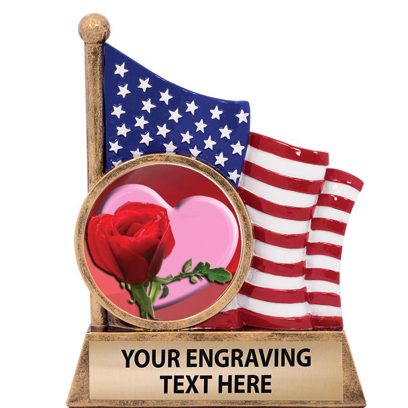 5" AMERICAN FLAG INSERT SCLPT