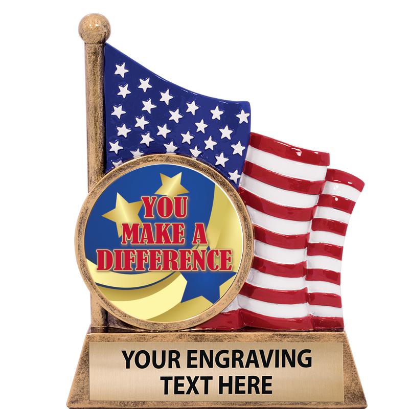 5" AMERICAN FLAG INSERT SCLPT