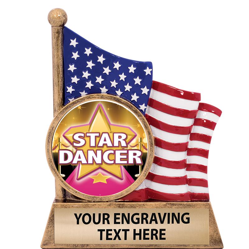 5" AMERICAN FLAG INSERT SCLPT