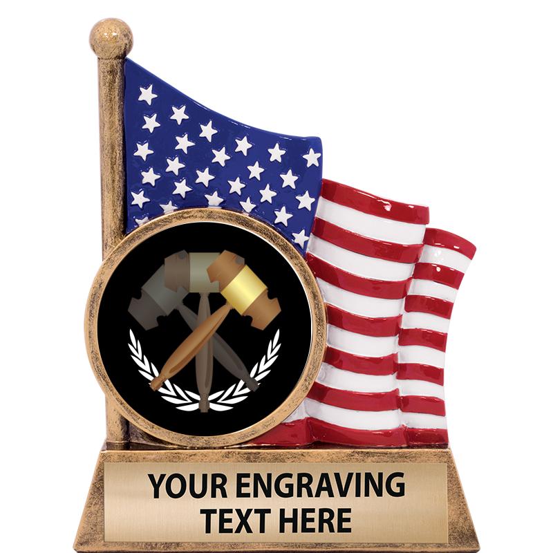 5" AMERICAN FLAG INSERT SCLPT