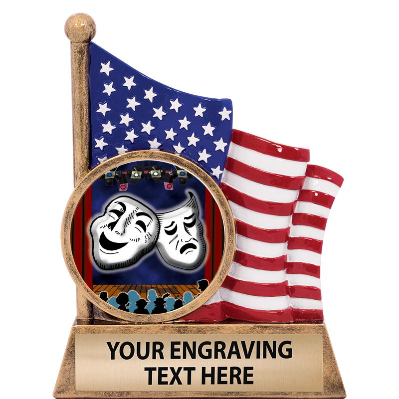 5" AMERICAN FLAG INSERT SCLPT