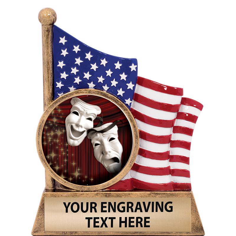 5" AMERICAN FLAG INSERT SCLPT