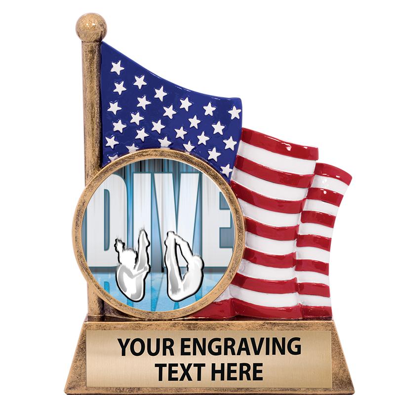 5" AMERICAN FLAG INSERT SCLPT