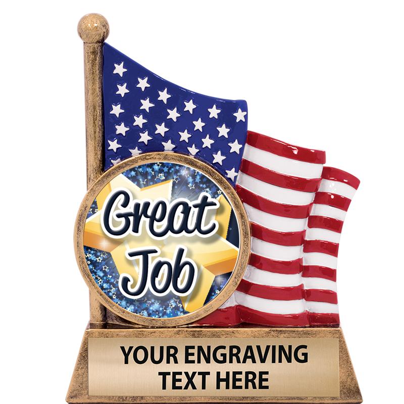 5" AMERICAN FLAG INSERT SCLPT