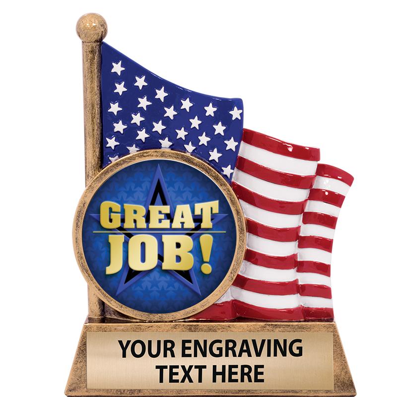 5" AMERICAN FLAG INSERT SCLPT