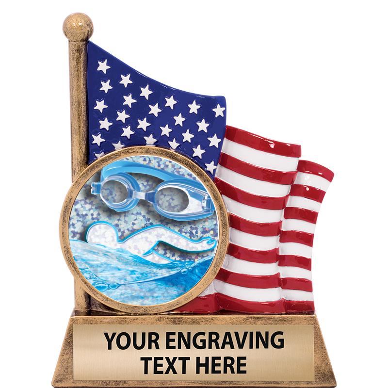 5" AMERICAN FLAG INSERT SCLPT