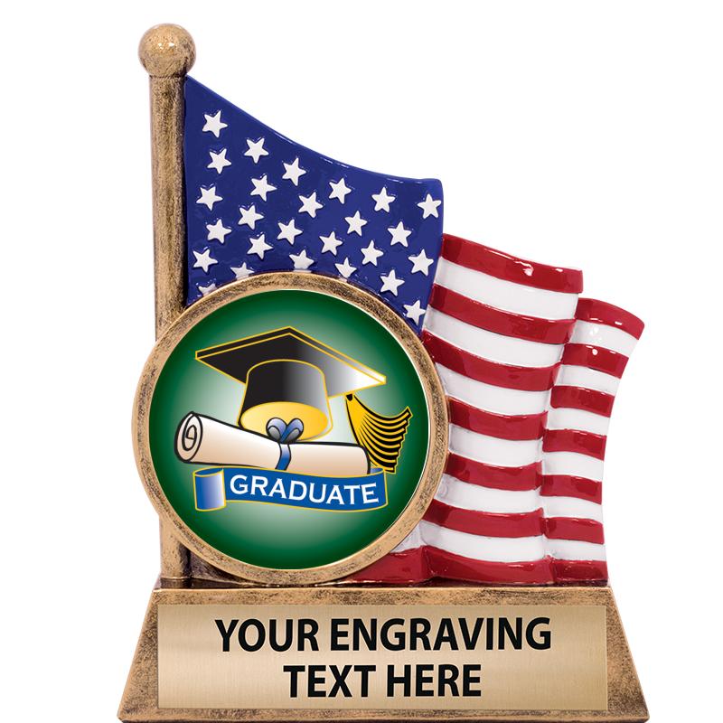 5" AMERICAN FLAG INSERT SCLPT