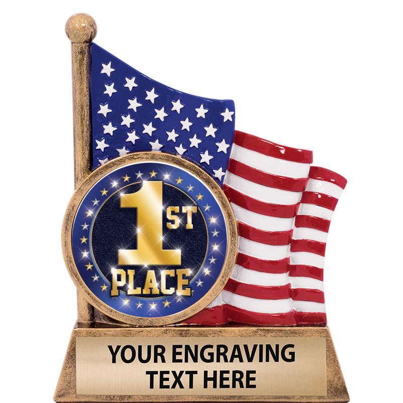 5" AMERICAN FLAG INSERT SCLPT