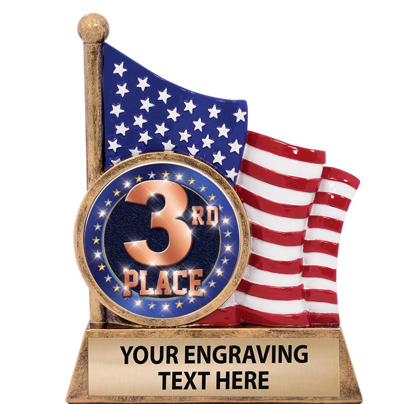 5" AMERICAN FLAG INSERT SCLPT