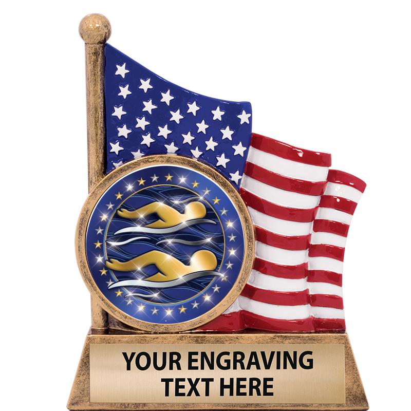 5" AMERICAN FLAG INSERT SCLPT