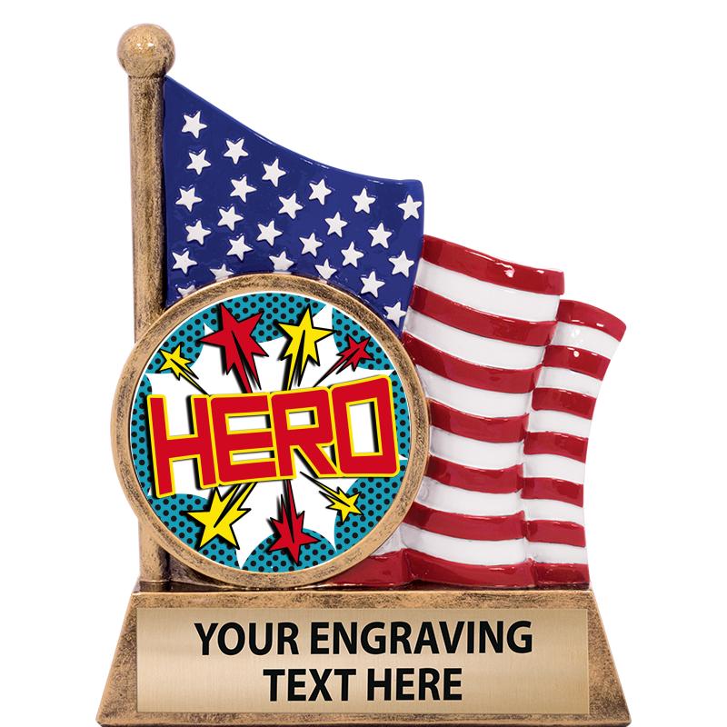 5" AMERICAN FLAG INSERT SCLPT