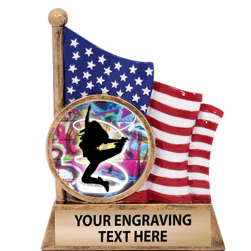 5" AMERICAN FLAG INSERT SCLPT