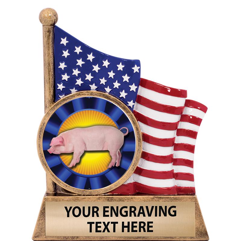 5" AMERICAN FLAG INSERT SCLPT