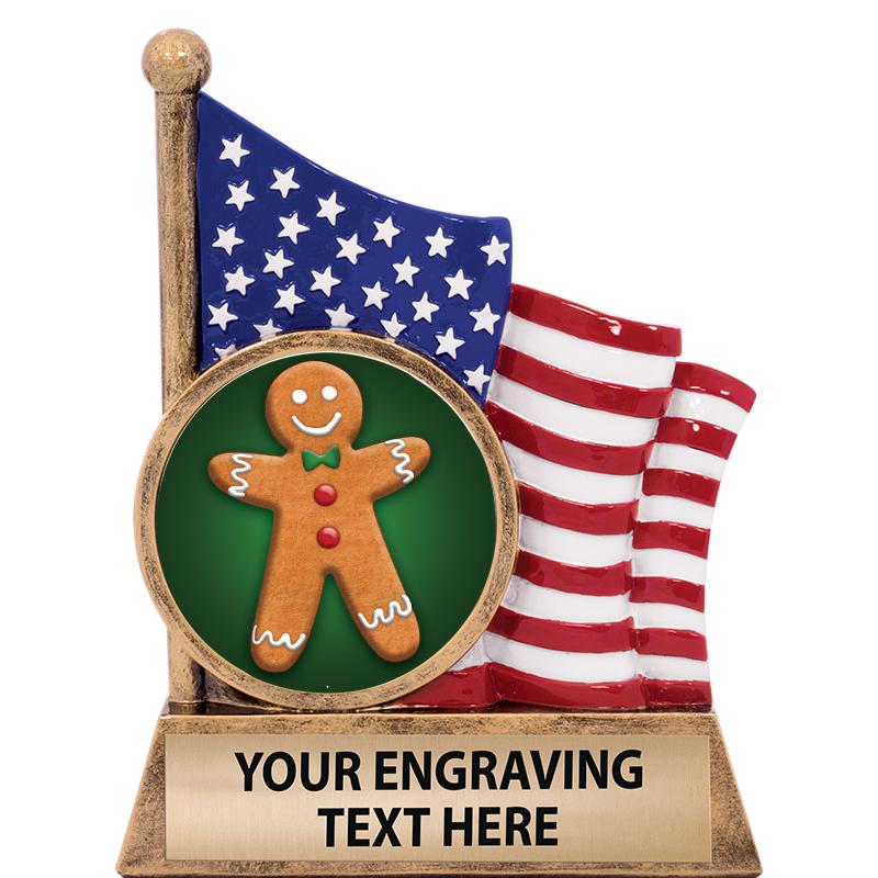 5" AMERICAN FLAG INSERT SCLPT