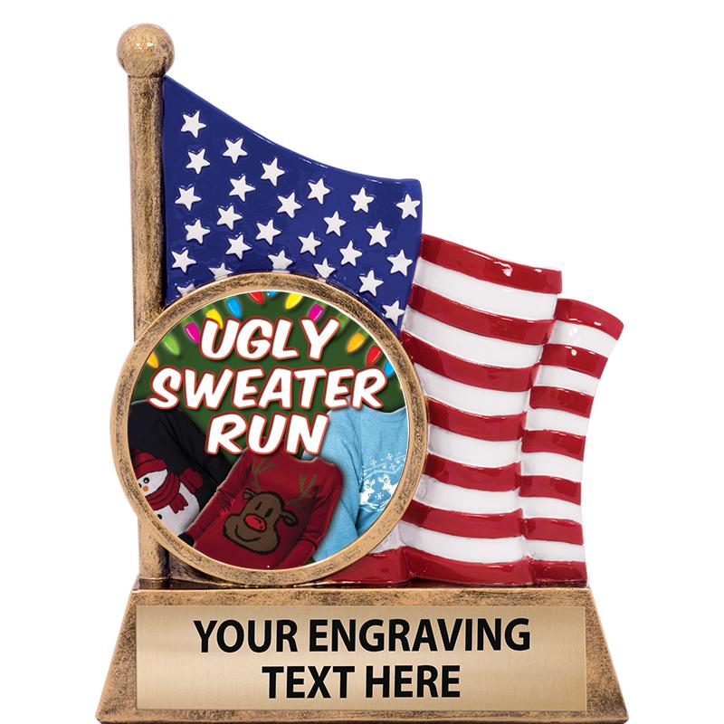 5" AMERICAN FLAG INSERT SCLPT