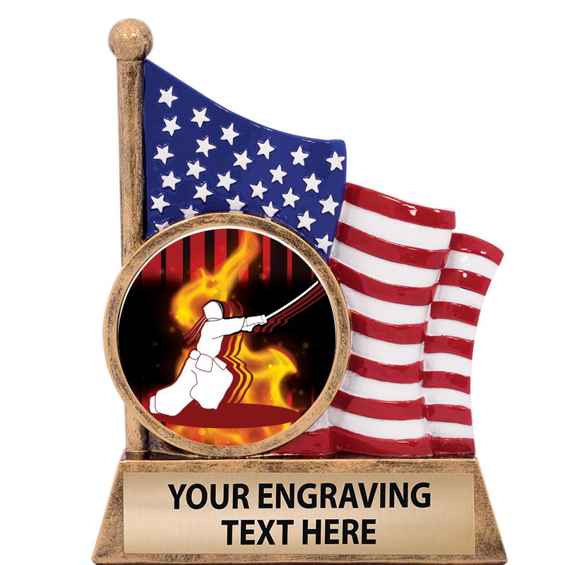 5" AMERICAN FLAG INSERT SCLPT