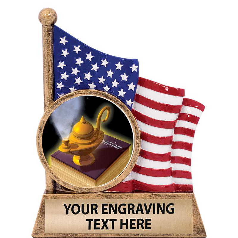 5" AMERICAN FLAG INSERT SCLPT