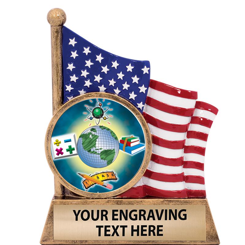 5" AMERICAN FLAG INSERT SCLPT