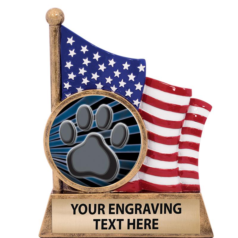 5" AMERICAN FLAG INSERT SCLPT