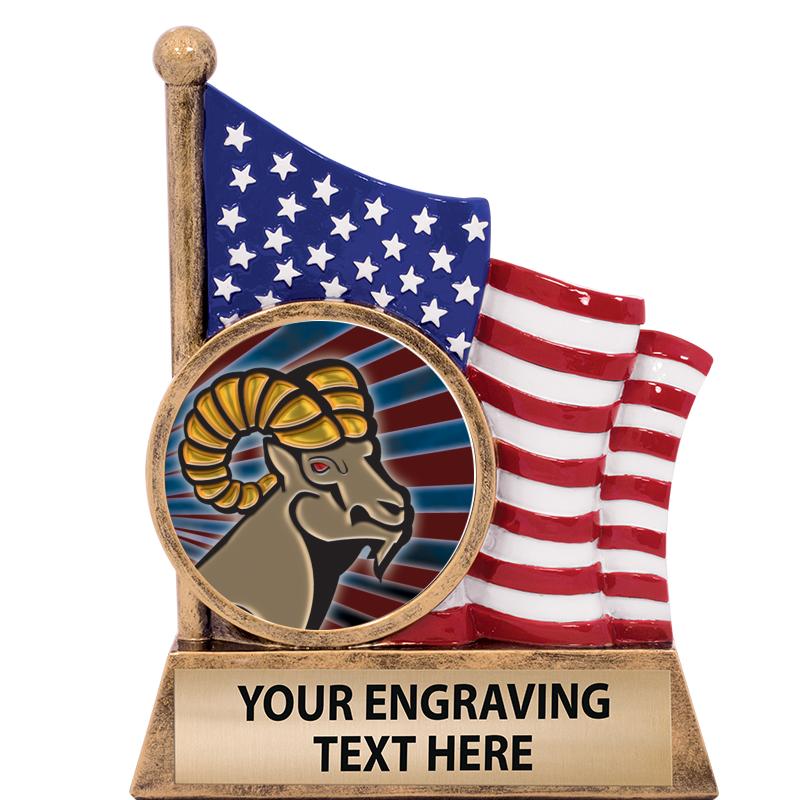 5" AMERICAN FLAG INSERT SCLPT