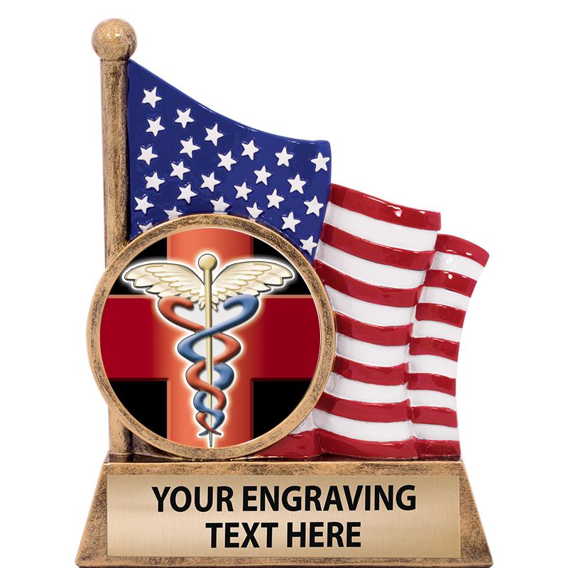 5" AMERICAN FLAG INSERT SCLPT