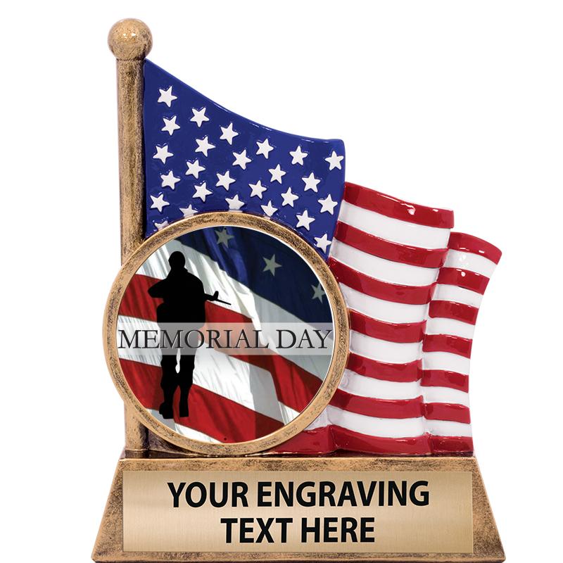 5" AMERICAN FLAG INSERT SCLPT