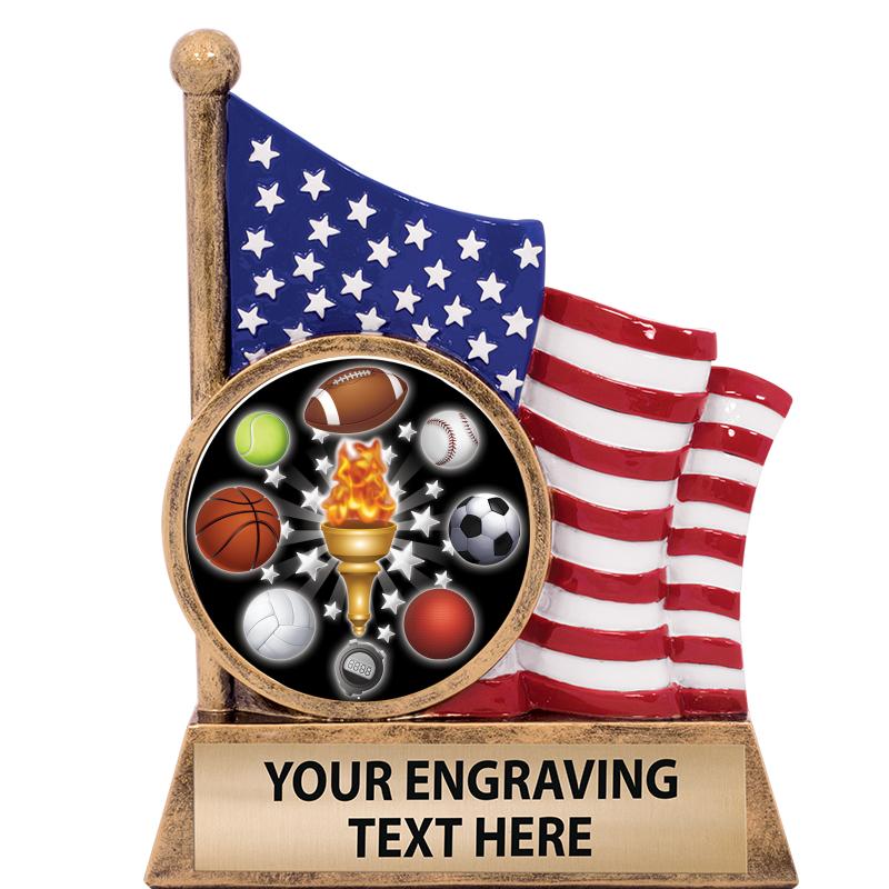 5" AMERICAN FLAG INSERT SCLPT