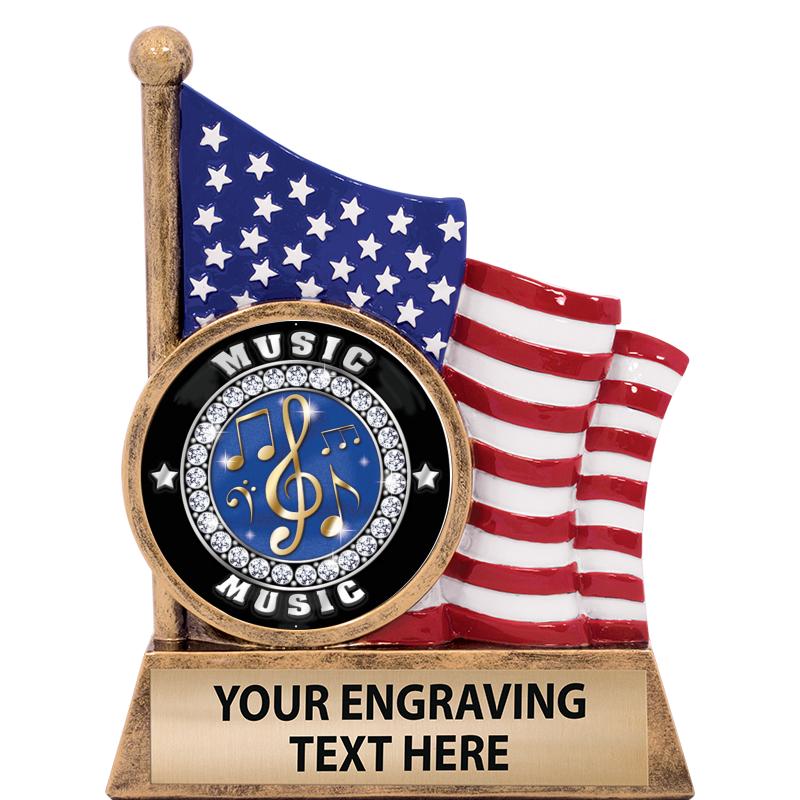 5" AMERICAN FLAG INSERT SCLPT