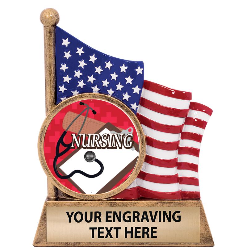 5" AMERICAN FLAG INSERT SCLPT