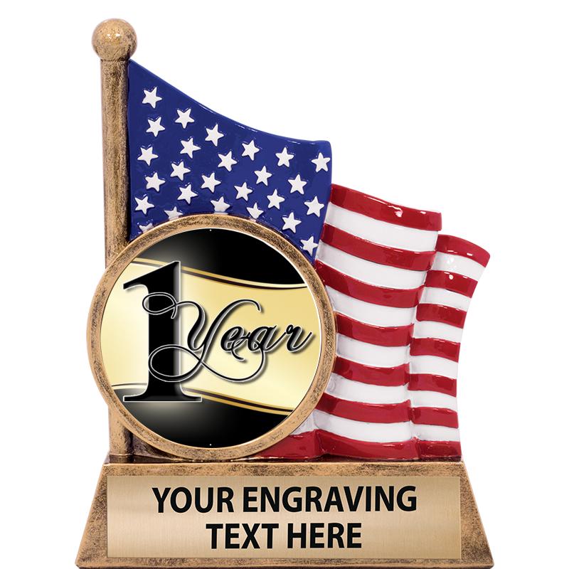 5" AMERICAN FLAG INSERT SCLPT