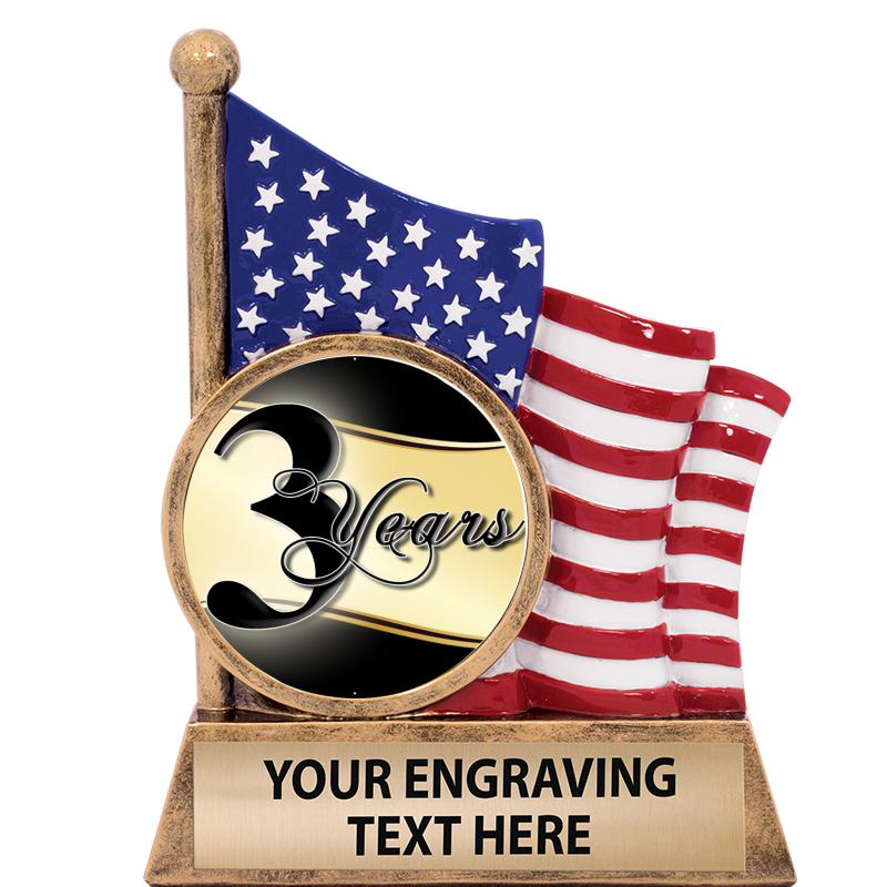 5" AMERICAN FLAG INSERT SCLPT