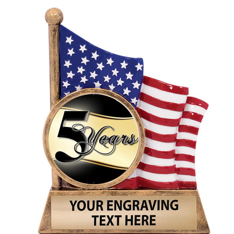 5" AMERICAN FLAG INSERT SCLPT