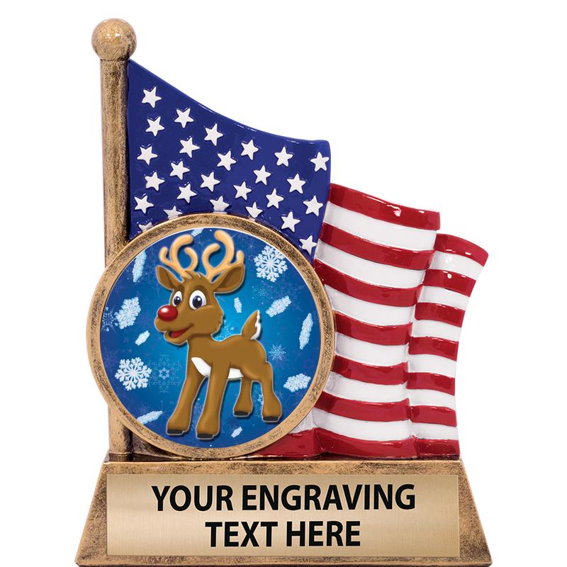 5" AMERICAN FLAG INSERT SCLPT