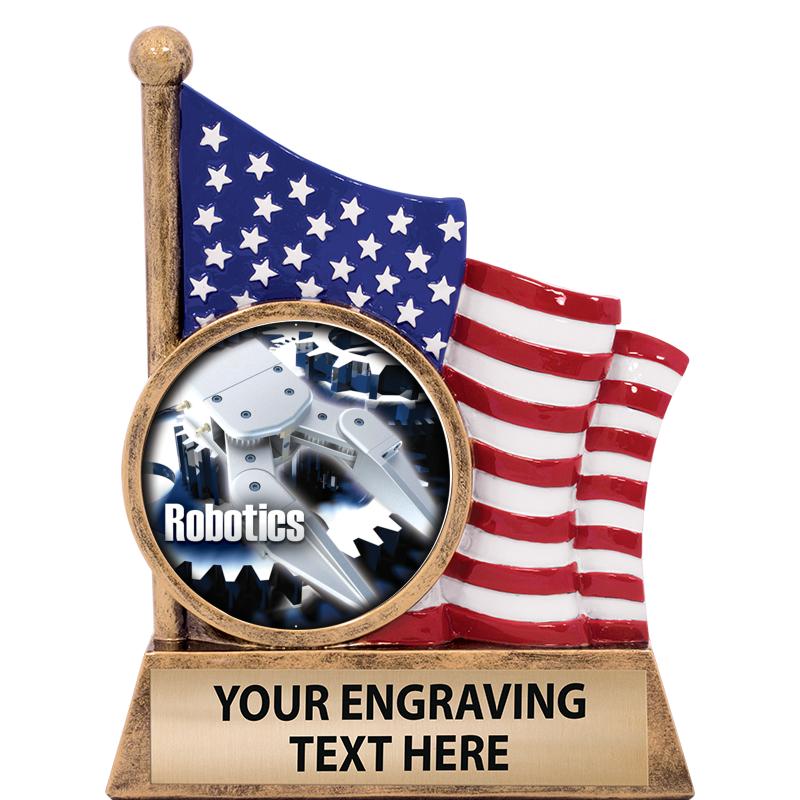 5" AMERICAN FLAG INSERT SCLPT