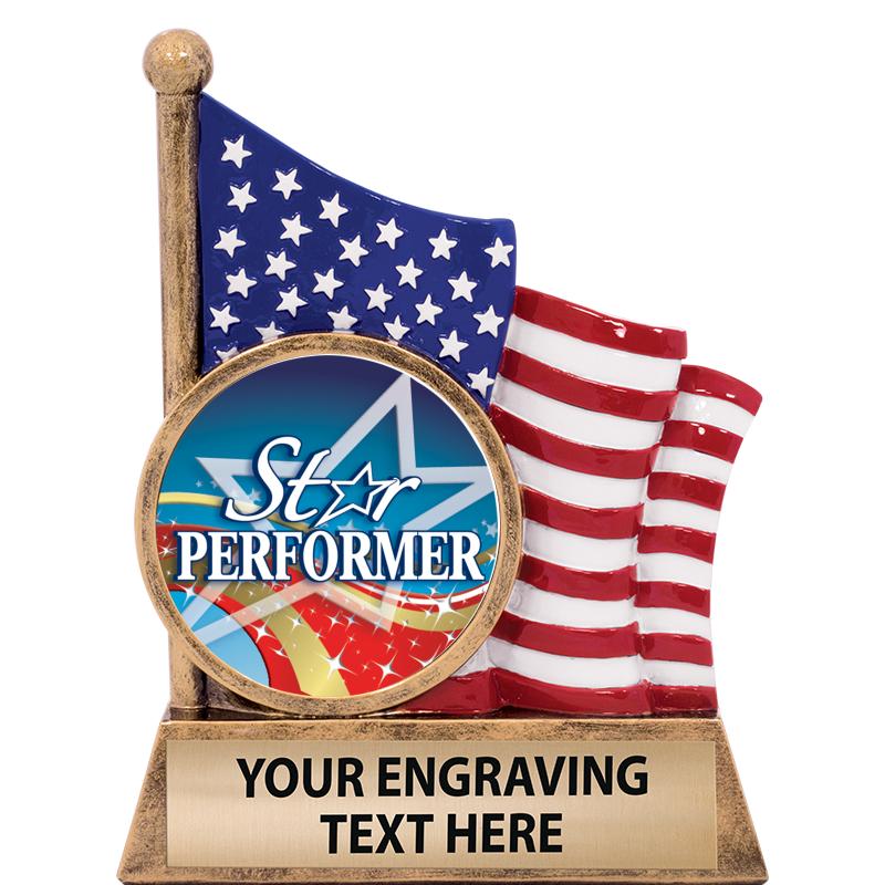 5" AMERICAN FLAG INSERT SCLPT