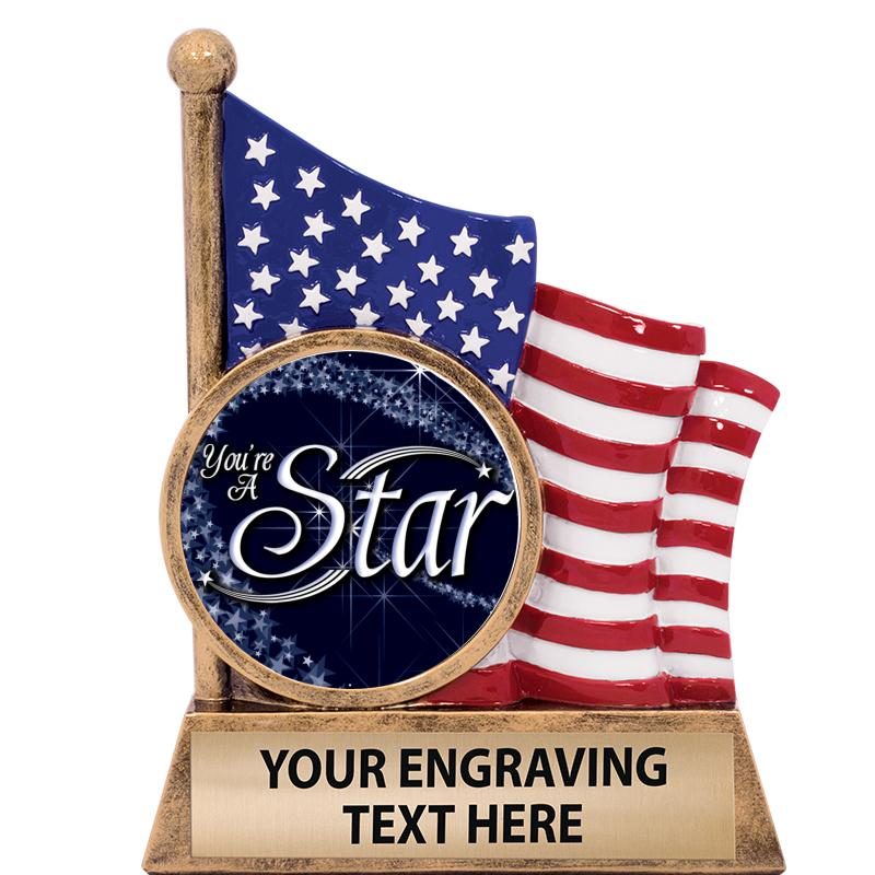 5" AMERICAN FLAG INSERT SCLPT