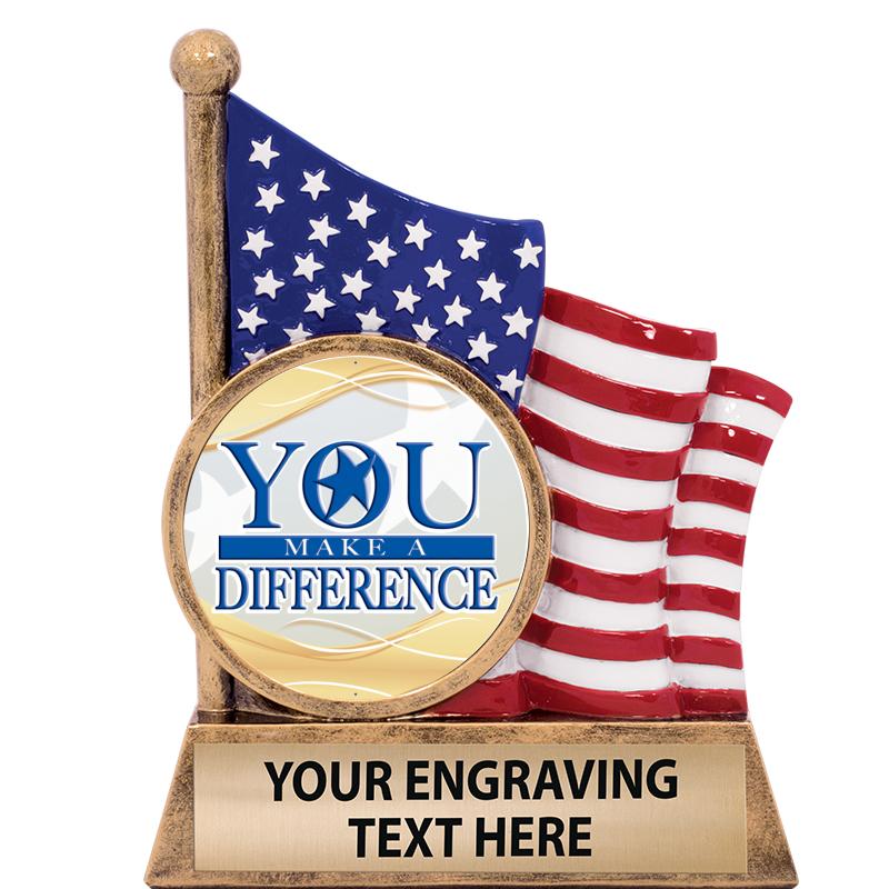 5" AMERICAN FLAG INSERT SCLPT