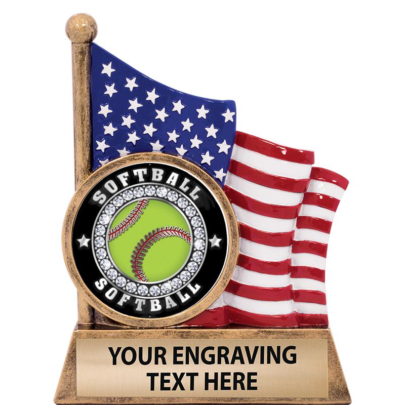 5" AMERICAN FLAG INSERT SCLPT