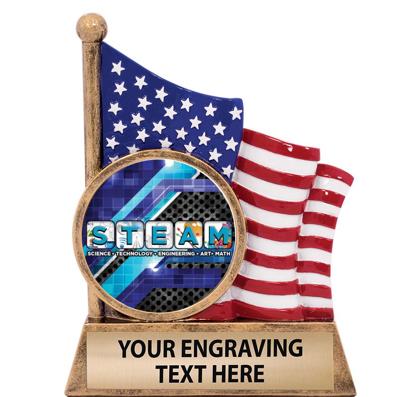 5" AMERICAN FLAG INSERT SCLPT