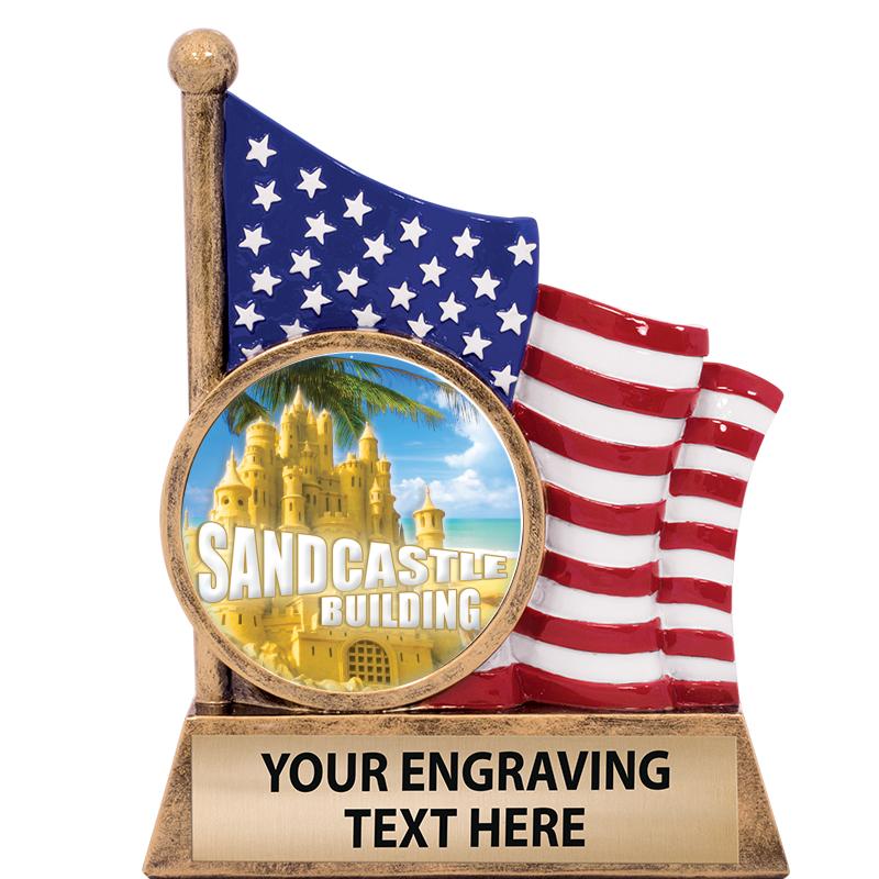 5" AMERICAN FLAG INSERT SCLPT