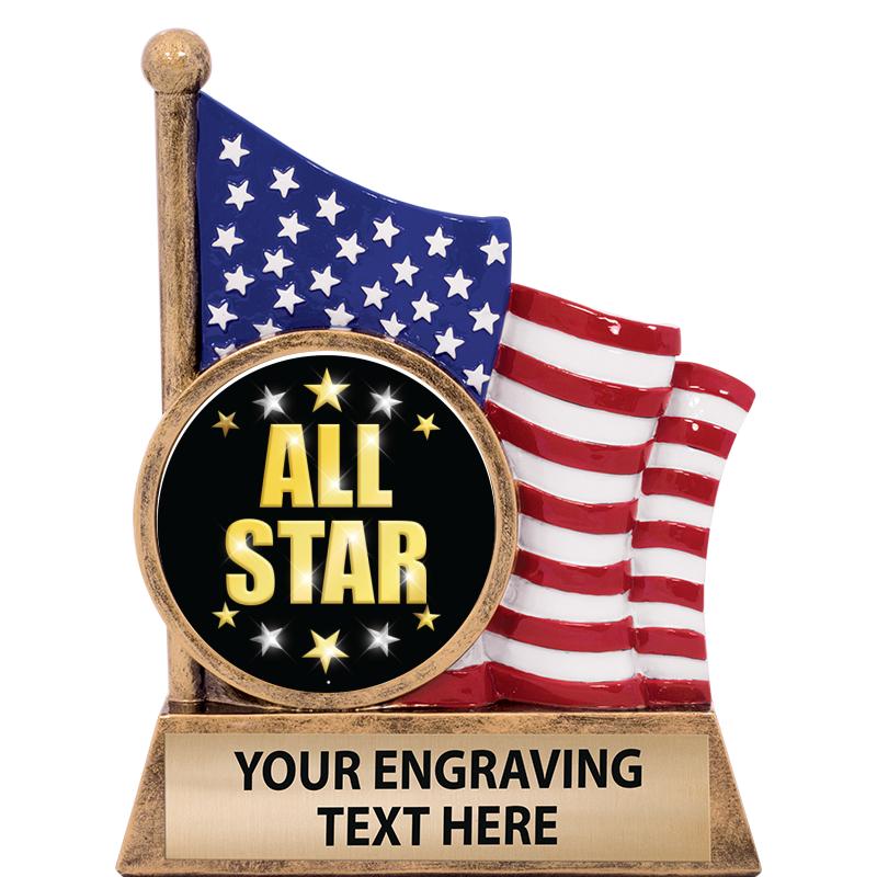 5" AMERICAN FLAG INSERT SCLPT