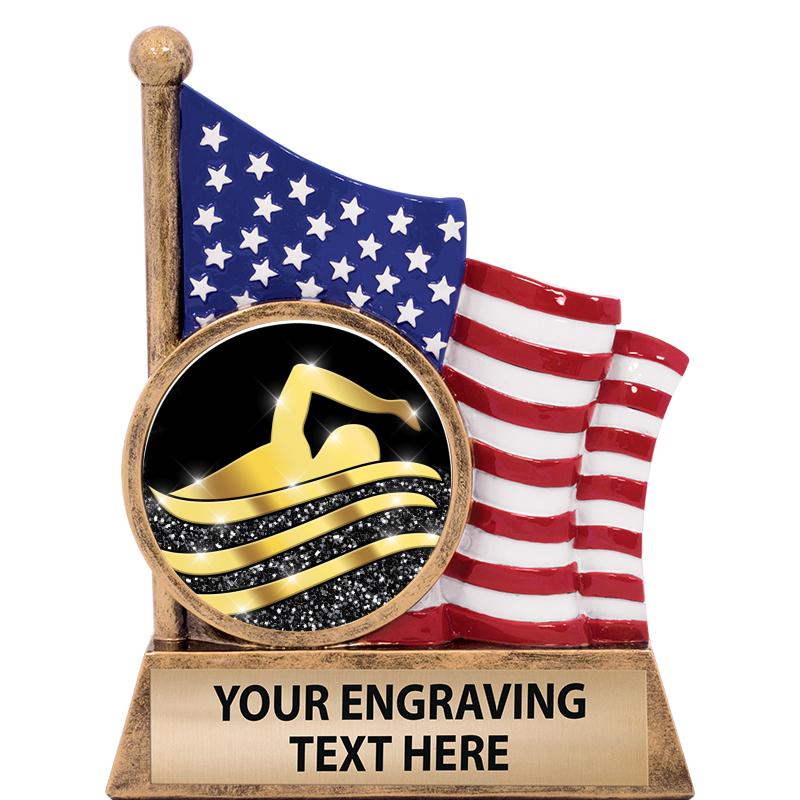 5" AMERICAN FLAG INSERT SCLPT