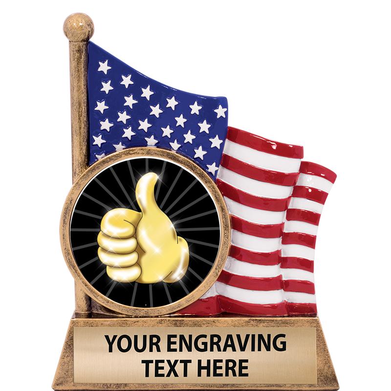 5" AMERICAN FLAG INSERT SCLPT