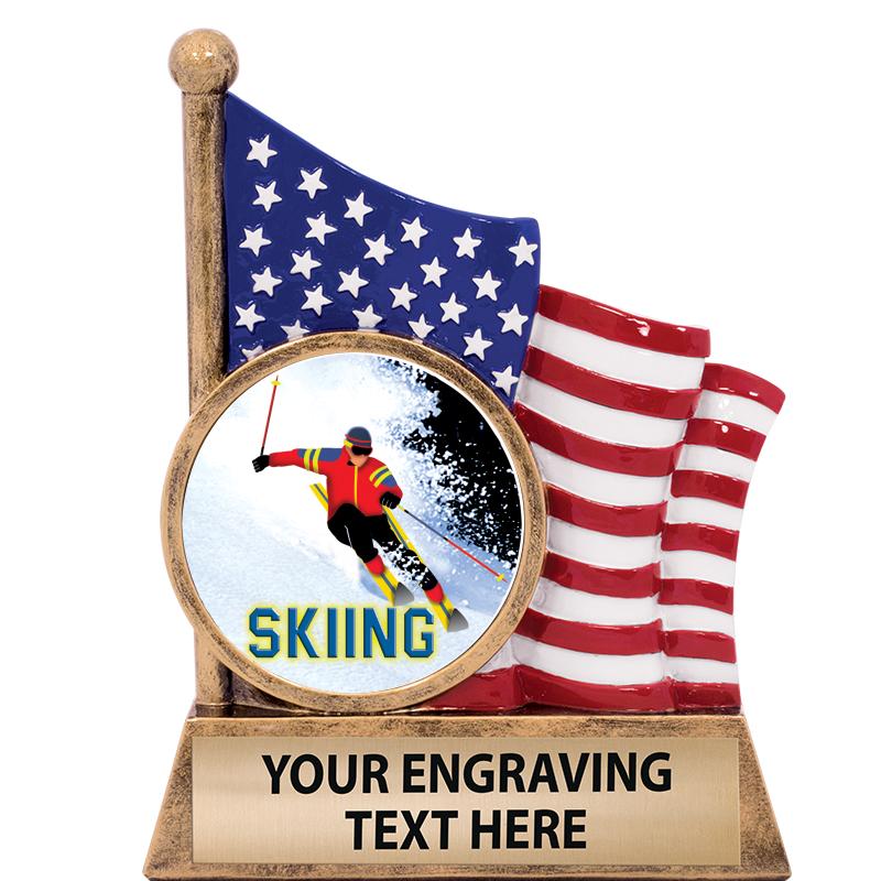 5" AMERICAN FLAG INSERT SCLPT