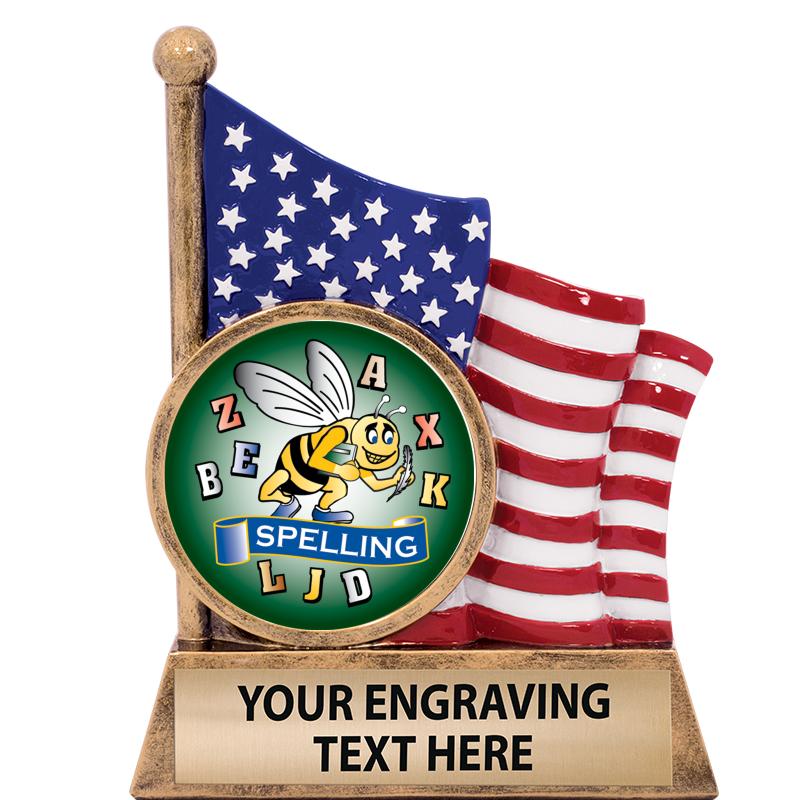 5" AMERICAN FLAG INSERT SCLPT