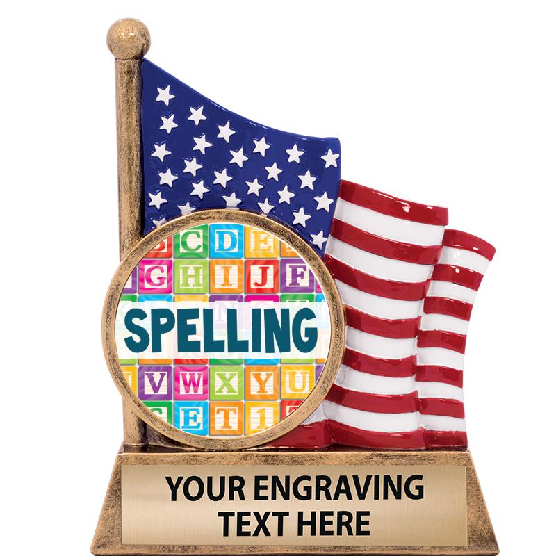 5" AMERICAN FLAG INSERT SCLPT