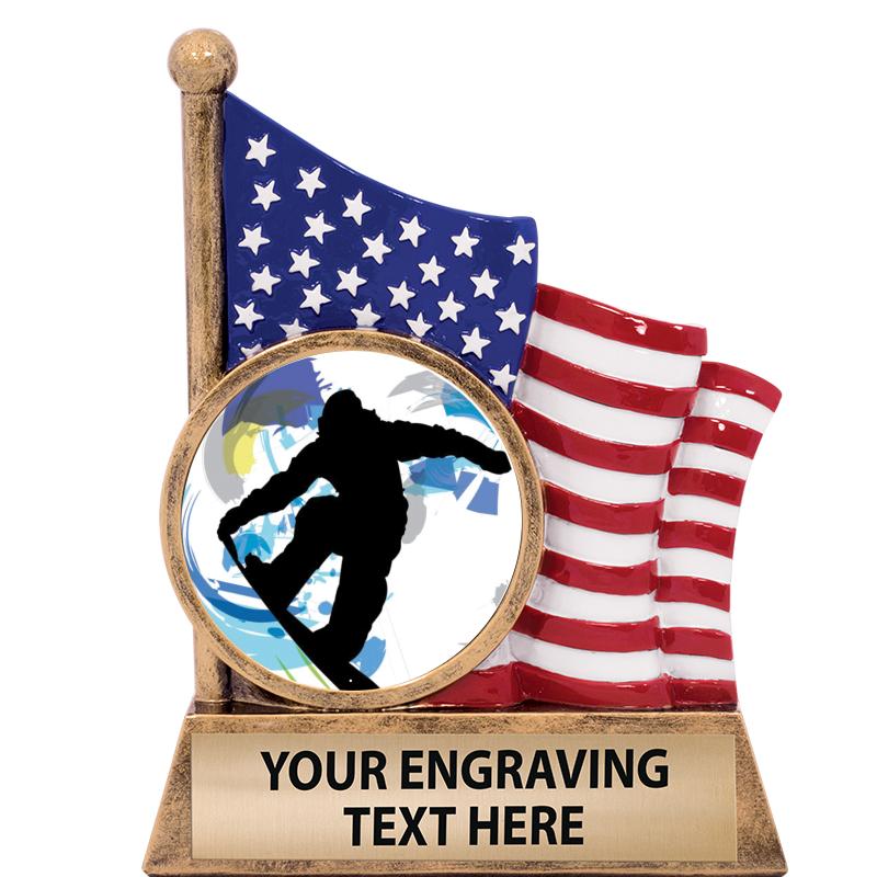 5" AMERICAN FLAG INSERT SCLPT