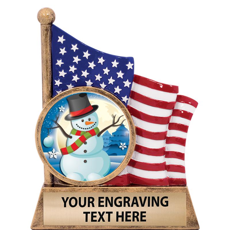 5" AMERICAN FLAG INSERT SCLPT