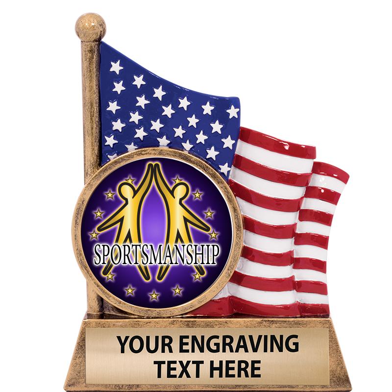 5" AMERICAN FLAG INSERT SCLPT